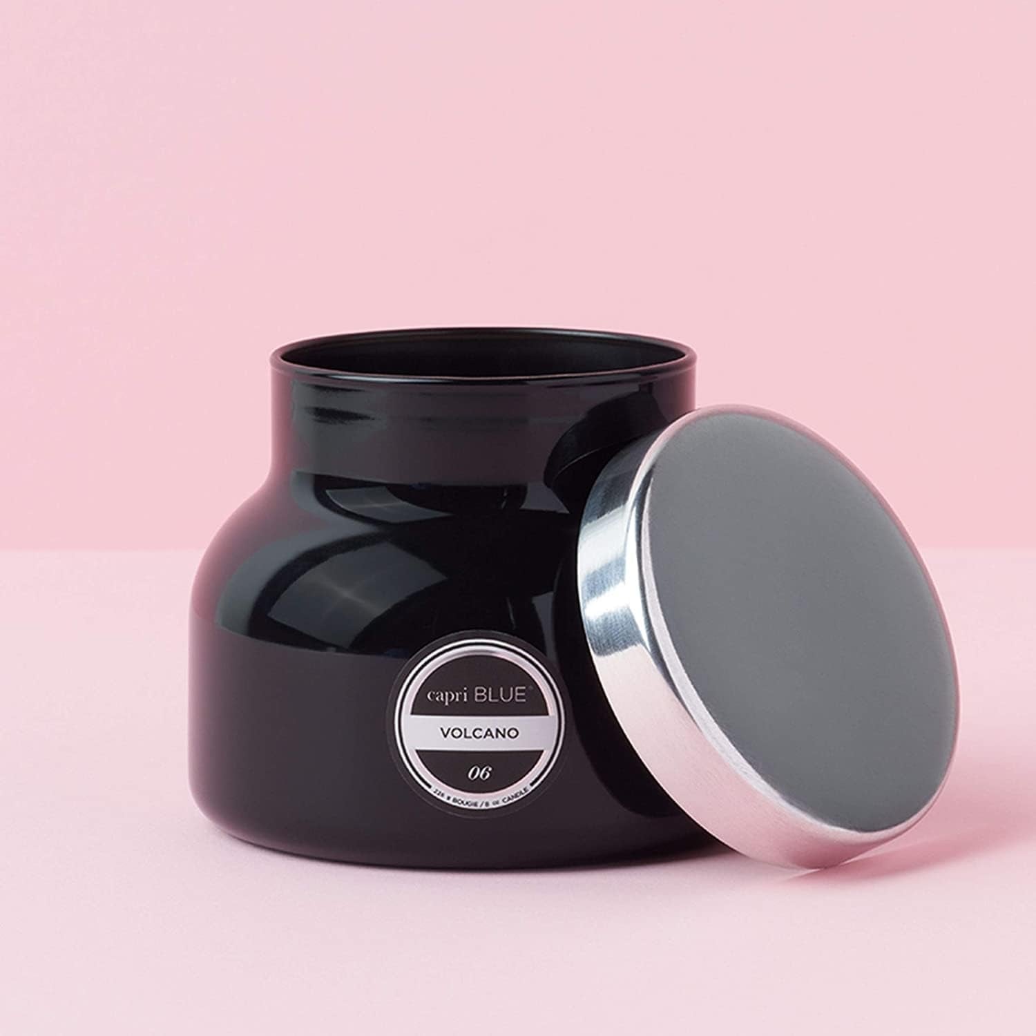 Volcano Scented Candles - Elegant Glass Jar Candles Infused with Tropical Fruit and Sugared Citrus - Soy Wax Blend - Black 8 Oz