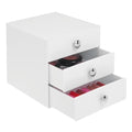 BPA-Free Plastic 3-Drawer Vanity Organizer, 6.5" x 6.5" x 6.5", White