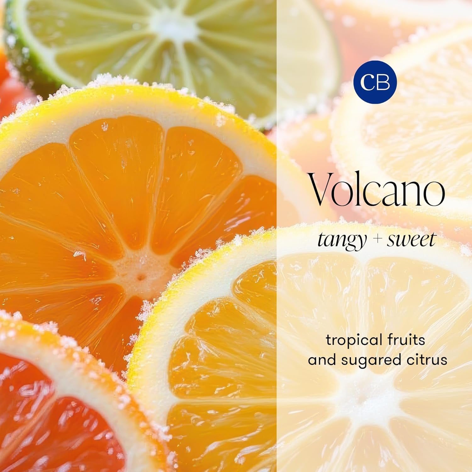 Volcano Scented Candles - Elegant Glass Jar Candles Infused with Tropical Fruit and Sugared Citrus - Soy Wax Blend - Black 8 Oz