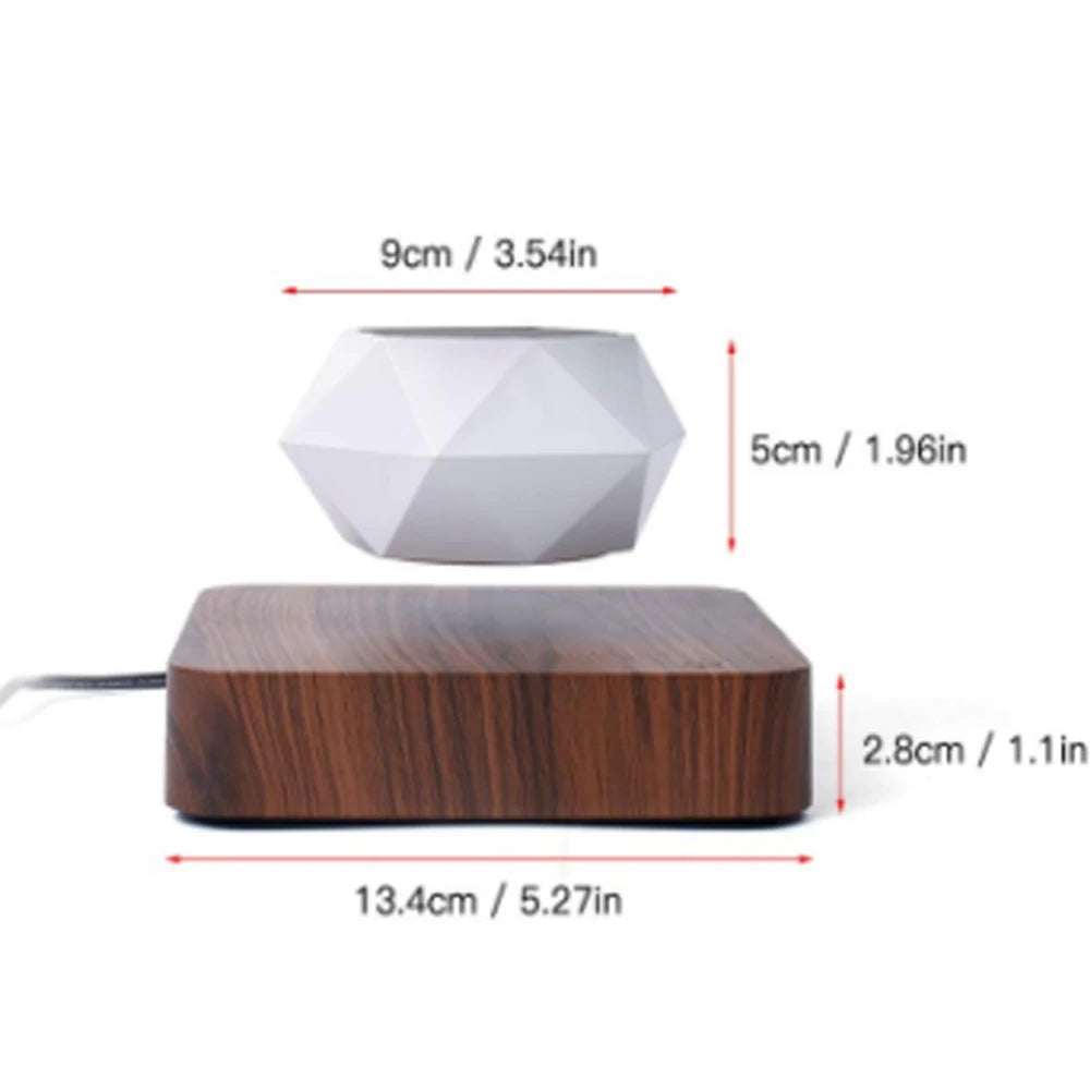 Levitating Air Bonsai Pot with Magnetic Suspension - Rotating Floating Planter for Desk Decor